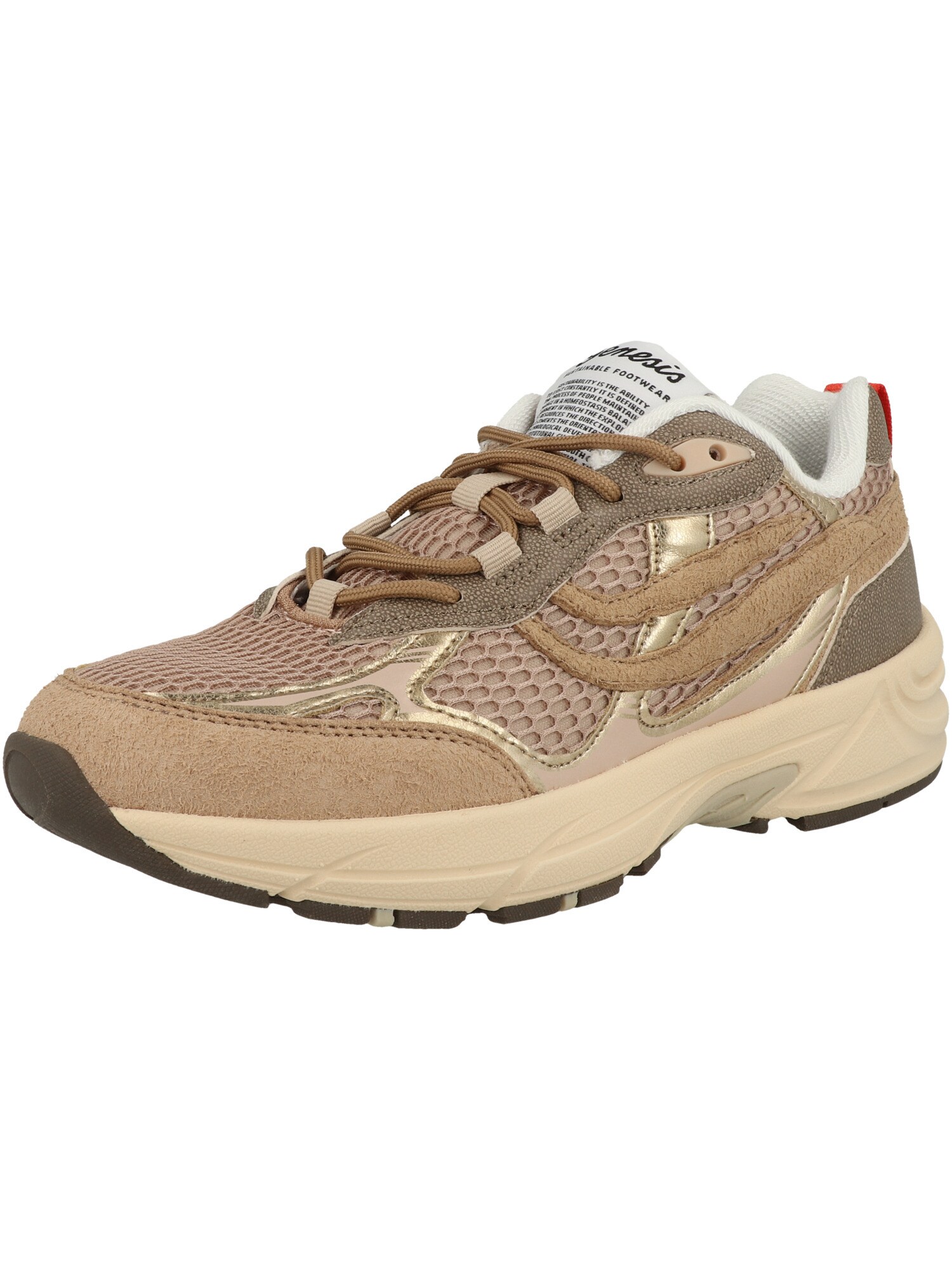 GENESIS Zapatillas deportivas bajas 'Embo' brocado / moca / marrón claro