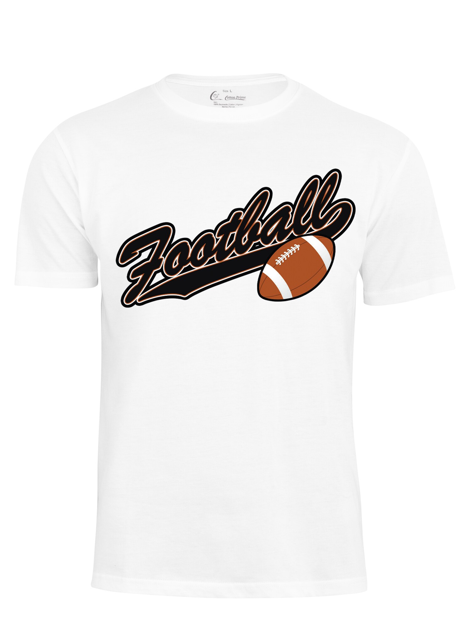 Cotton Prime Camiseta 'American Football' marrón claro / negro / blanco