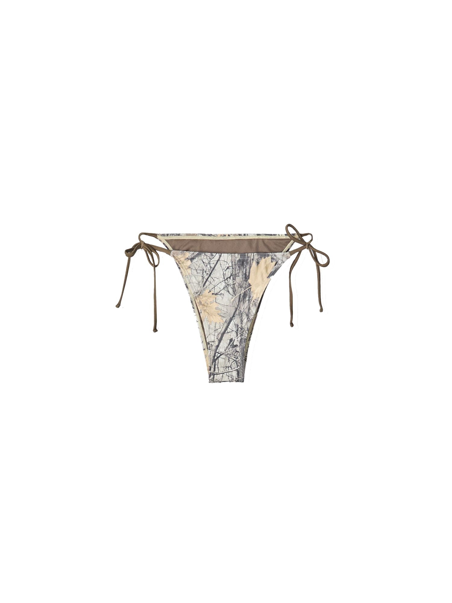 Bershka Slip costum de baie  bej / maro / gri