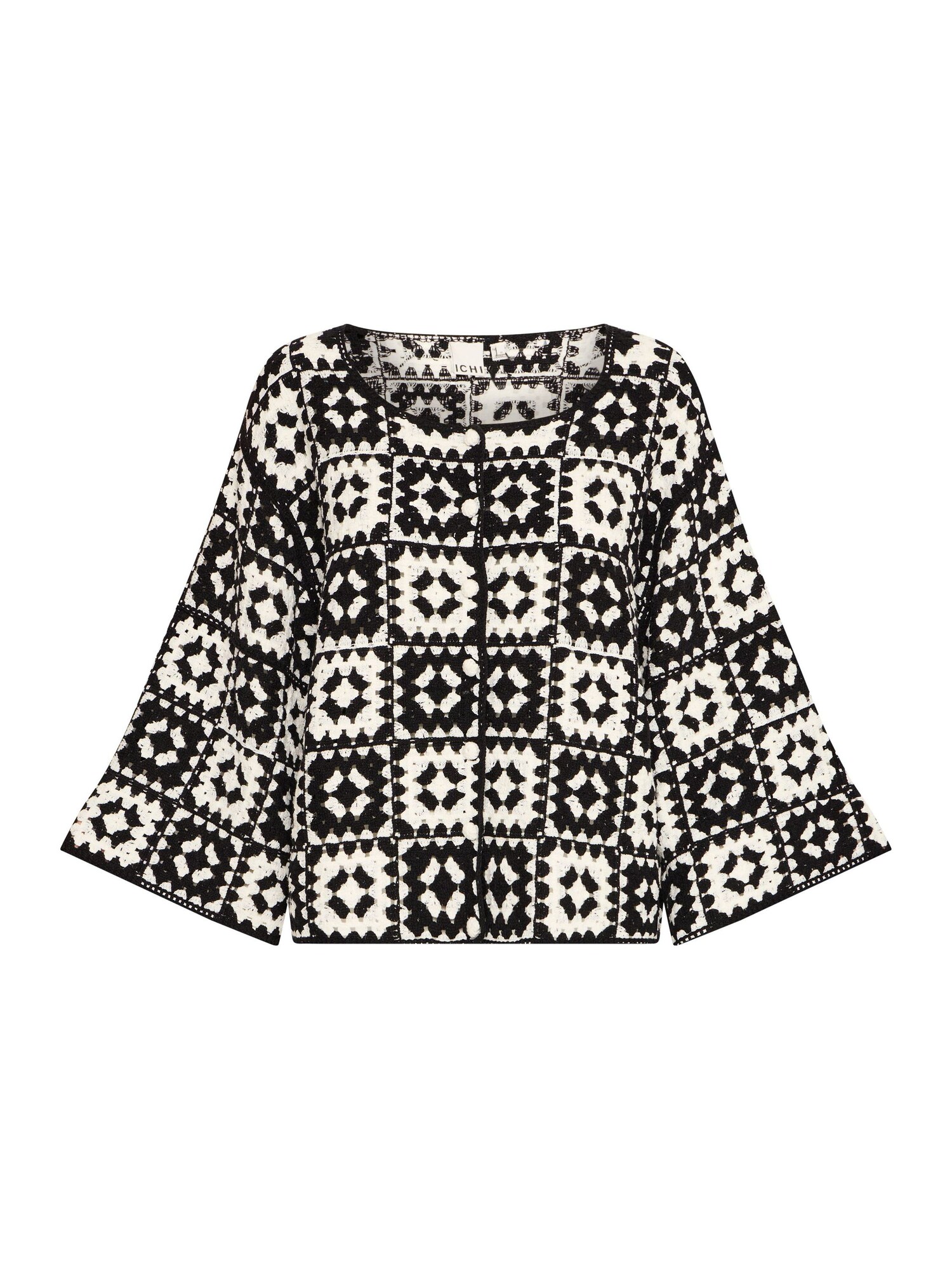 ICHI Cárdigan 'Bandie'  beige / negro
