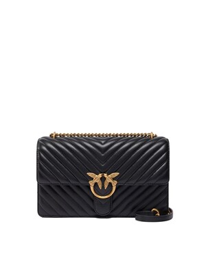 PINKO Bolso de mano 'PINKO LOVE ONE CLASSIC SMALL B. SHEEP NAPPA CHEVRON BORSA'  negro
