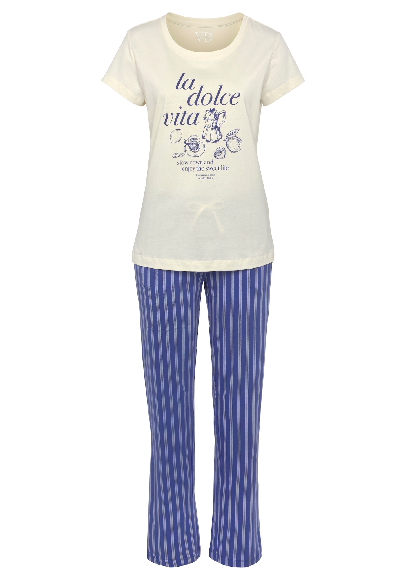 VIVANCE Pijama Dreams  albastru / alb