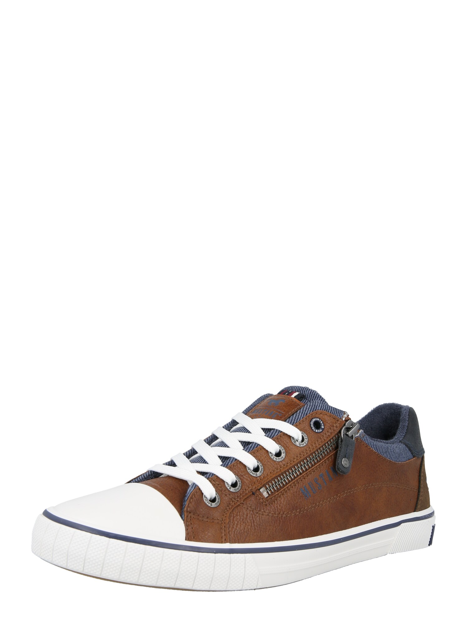MUSTANG Sneaker low  albastru denim / albastru închis / maro / alb