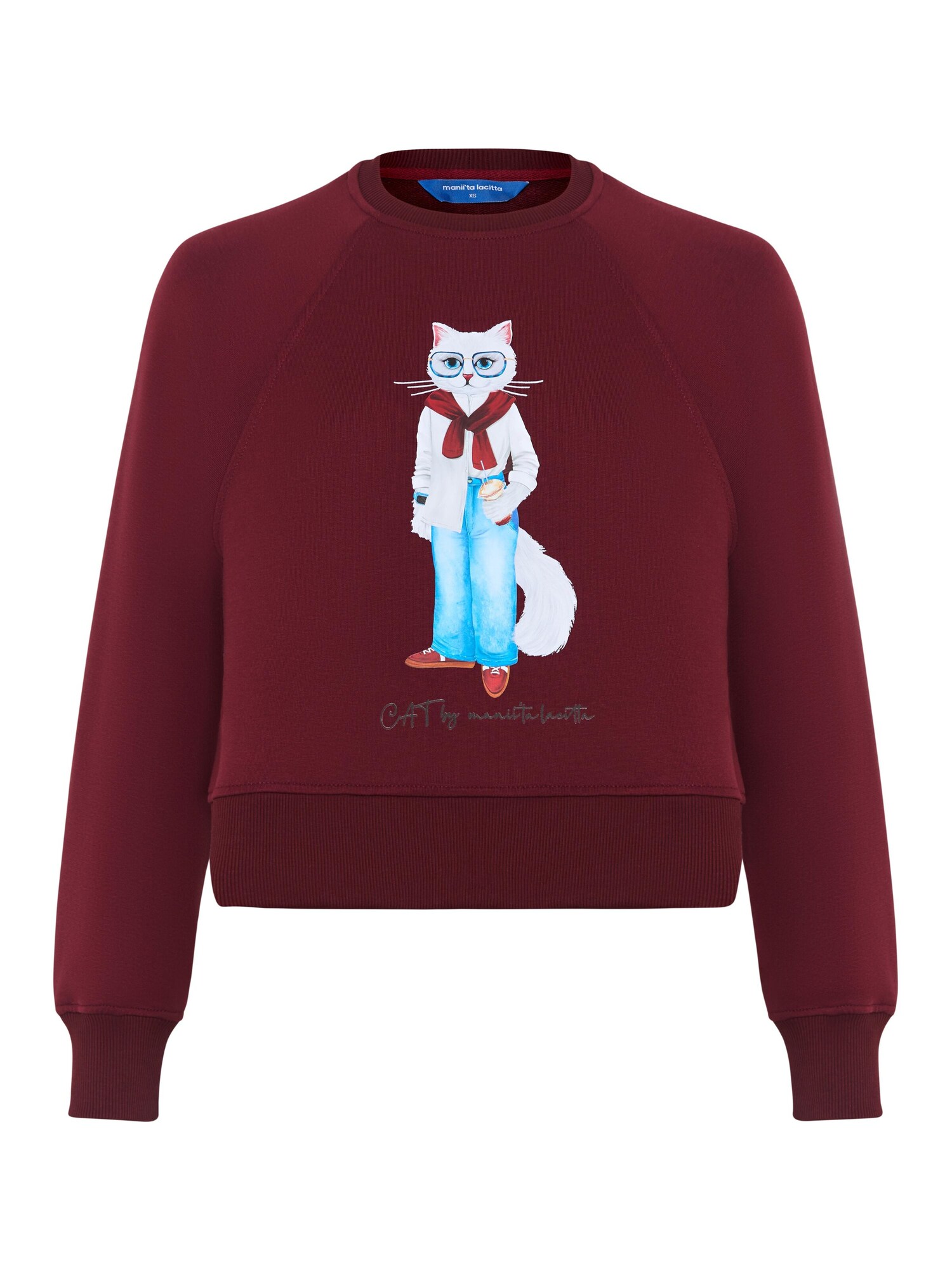 Cat e Lolette Sudadera 'Cat with Coffee'  borgoña