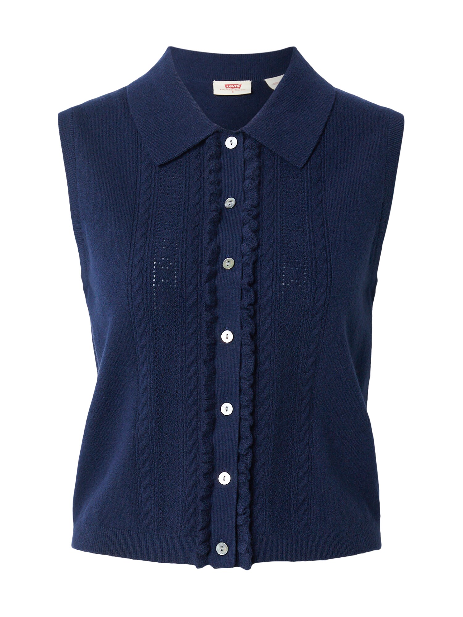 LEVI'S ® Pletená vesta 'Supersoft Mini Ruffle Vest Top'  námornícka modrá