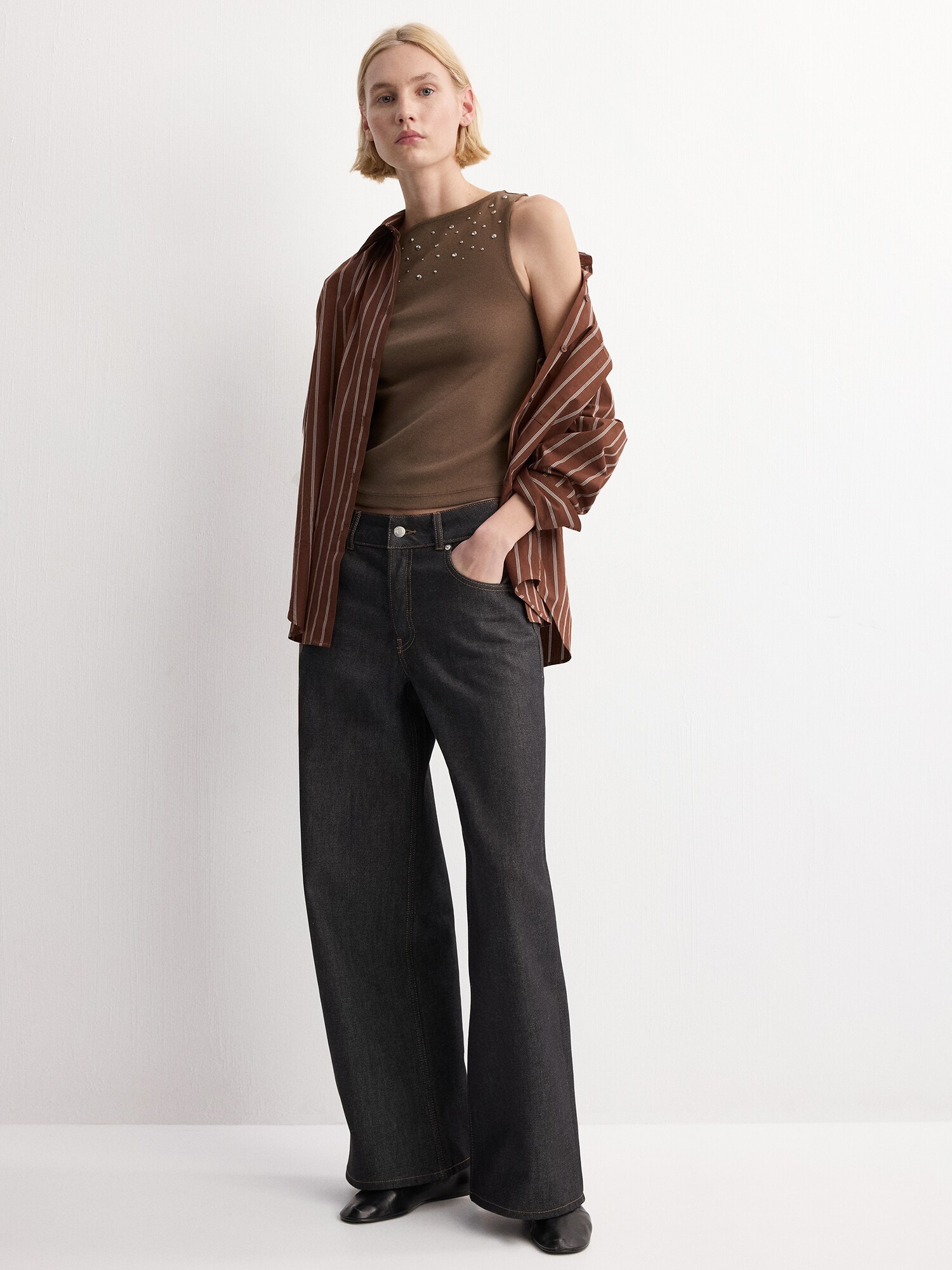 MANGO Top 'HEX'  hnedá (obrázok 4)