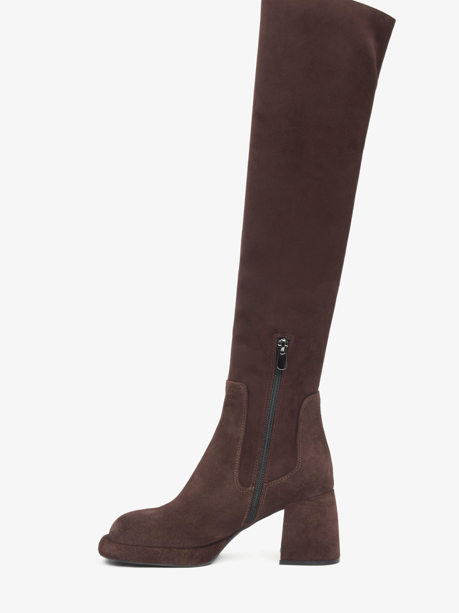 Estro Botas sobre la rodilla '53-730-16'  marrón oscuro