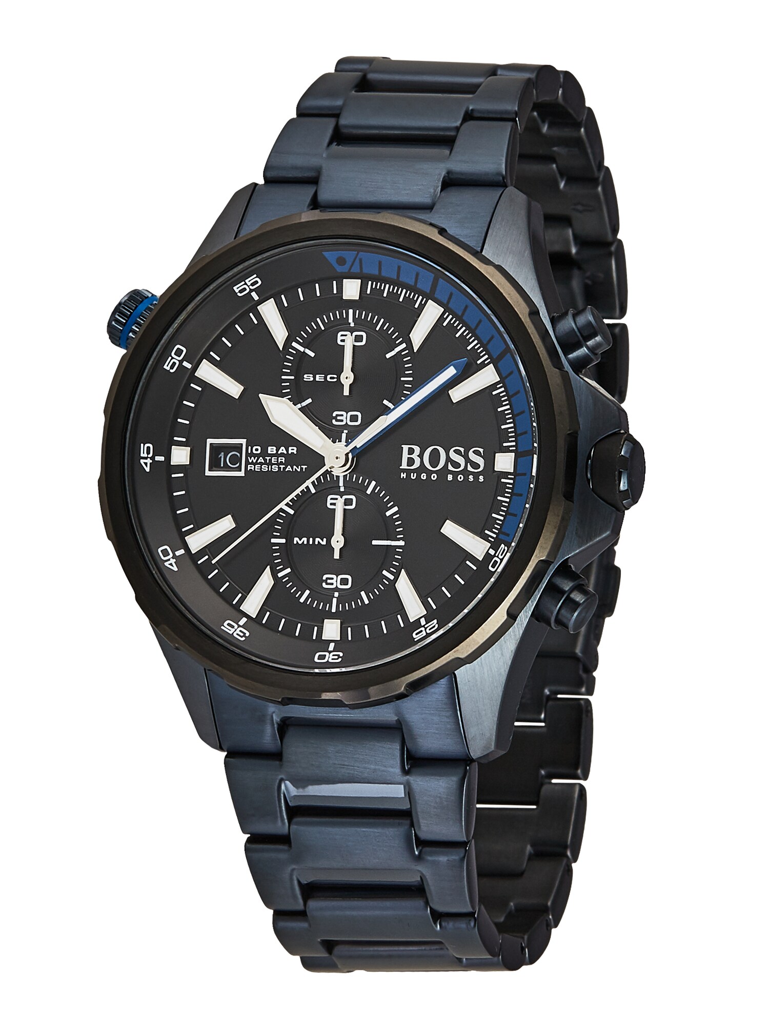 BOSS Analoginis (įprastinio dizaino) laikrodis 'GLOBETROTTER'  juoda / tamsiai mėlyna