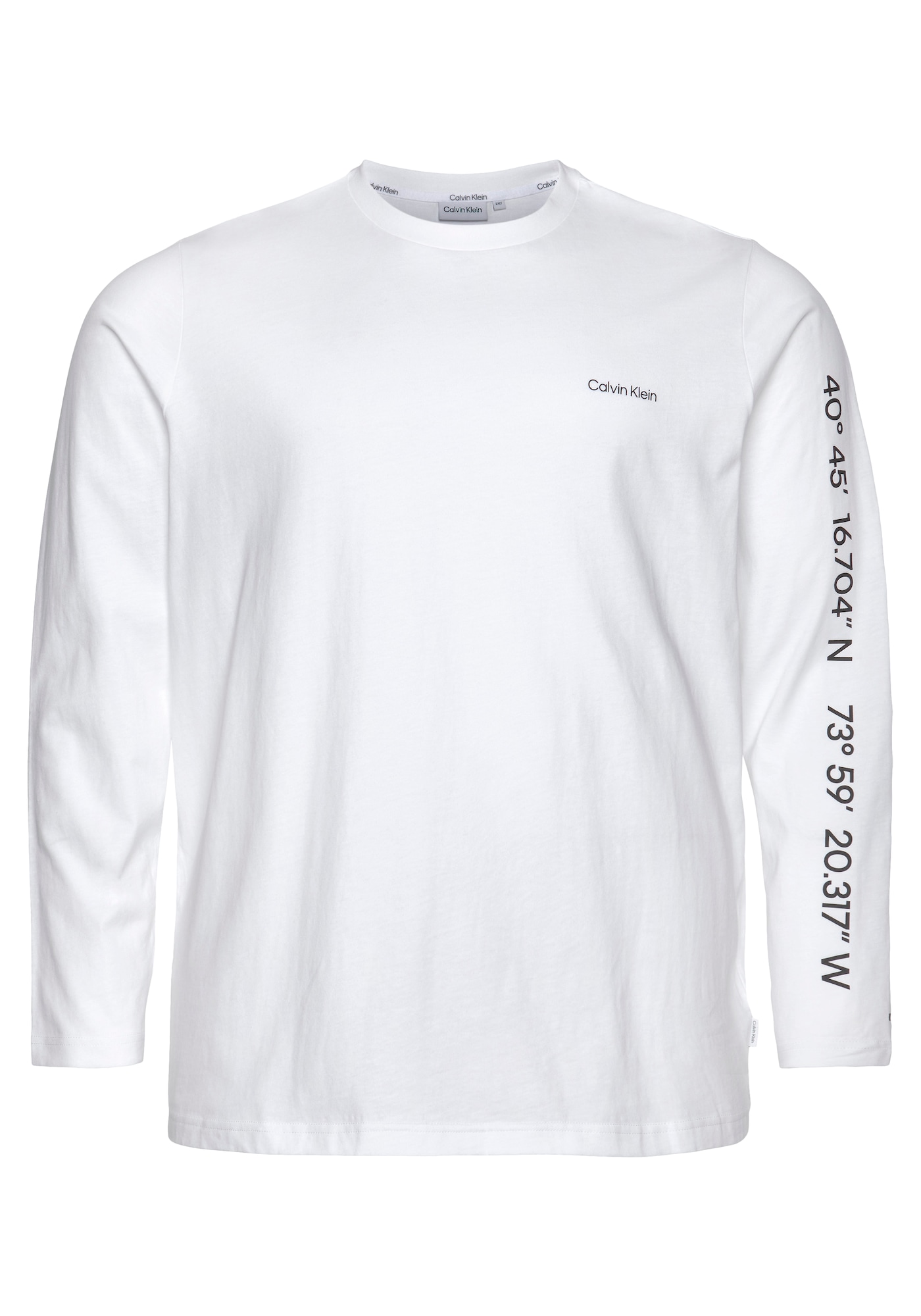 Calvin Klein Big & Tall Marškinėliai 'Coordinates' balta / juoda