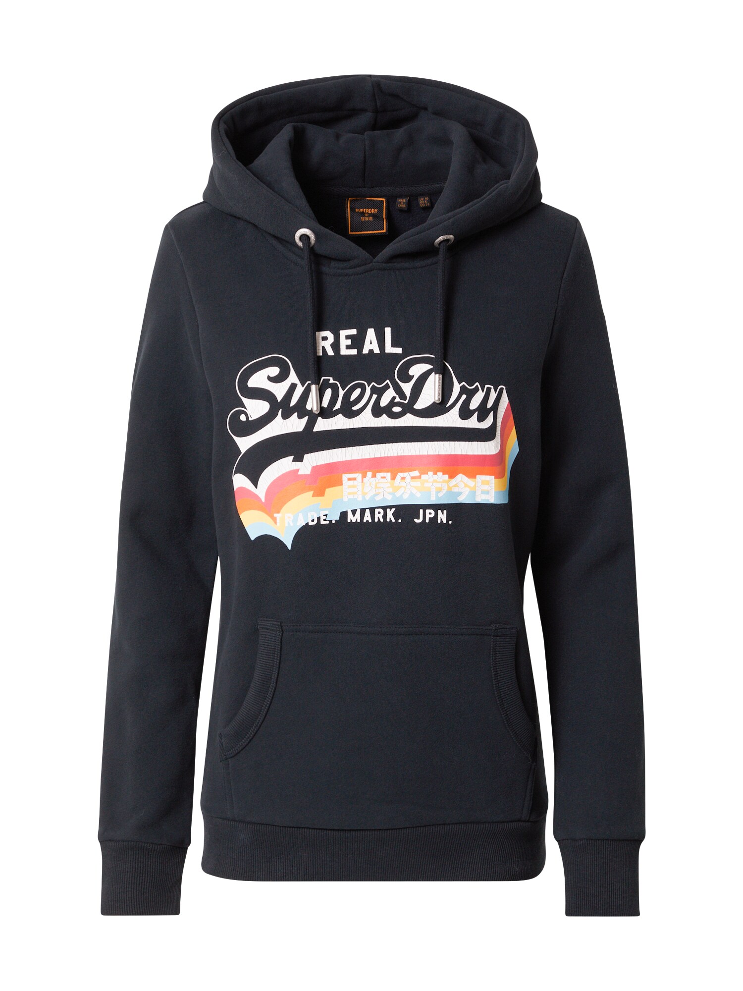 Superdry Megztinis be užsegimo  tamsiai mėlyna jūros spalva / balta / rožinė