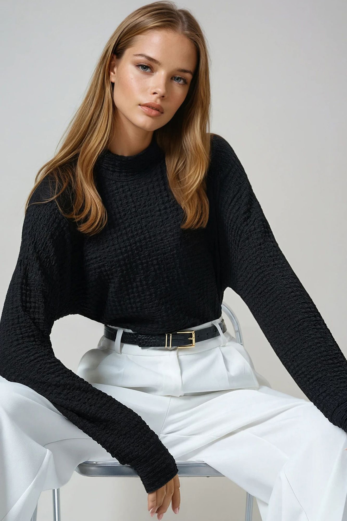 Trend Alaçatı Stili Tricou negru