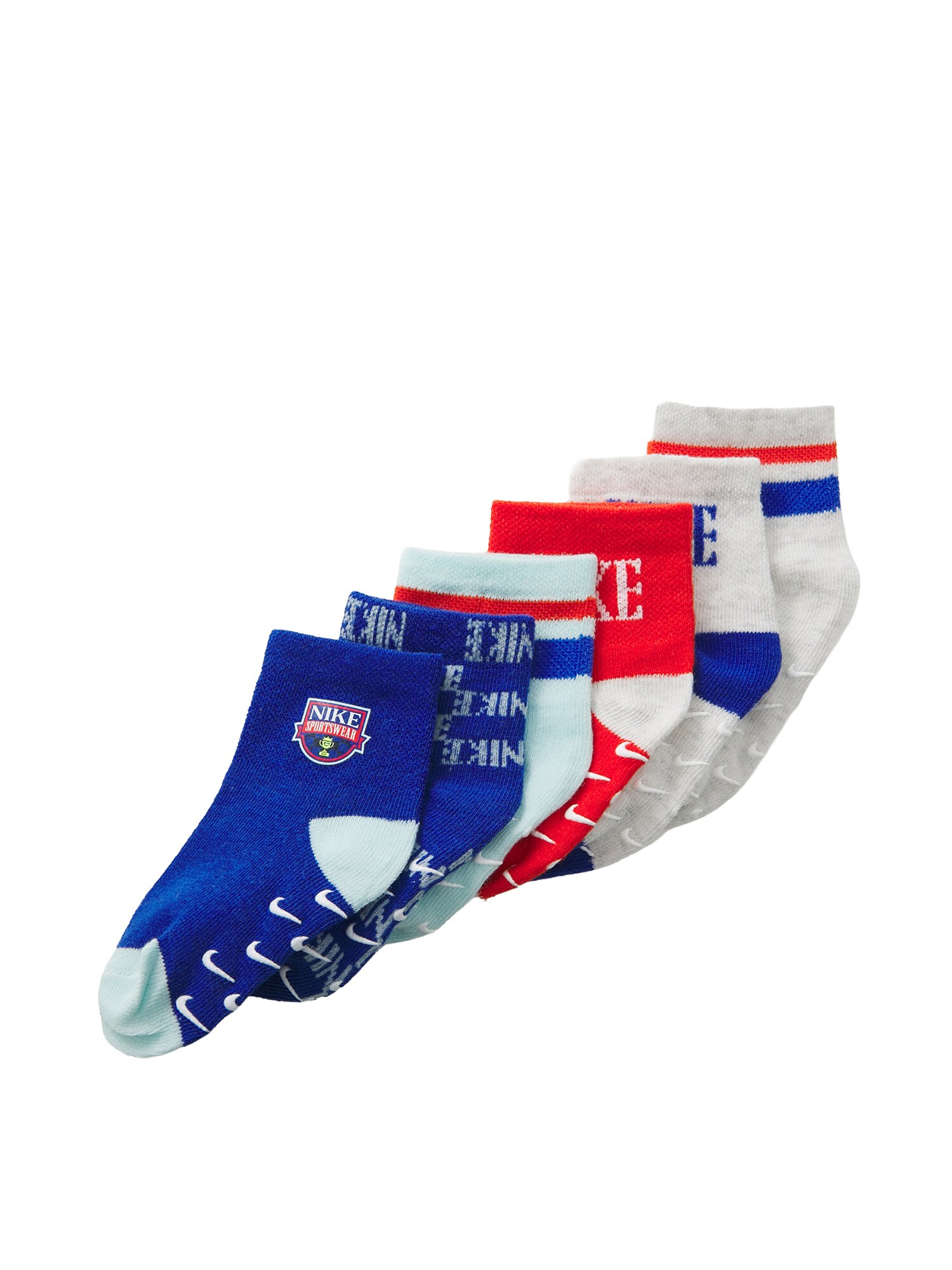 Nike Sportswear Șosete 'ACE YOUR GAME'  albastru cobalt / albastru pastel / gri deschis / roșu