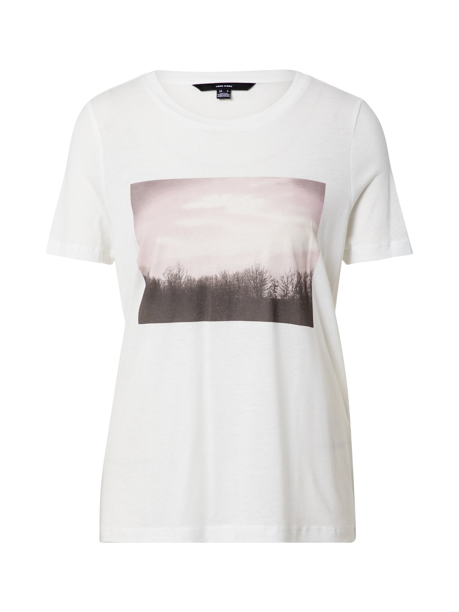 VERO MODA Marškinėliai  balta / šokolado spalva / rožinė