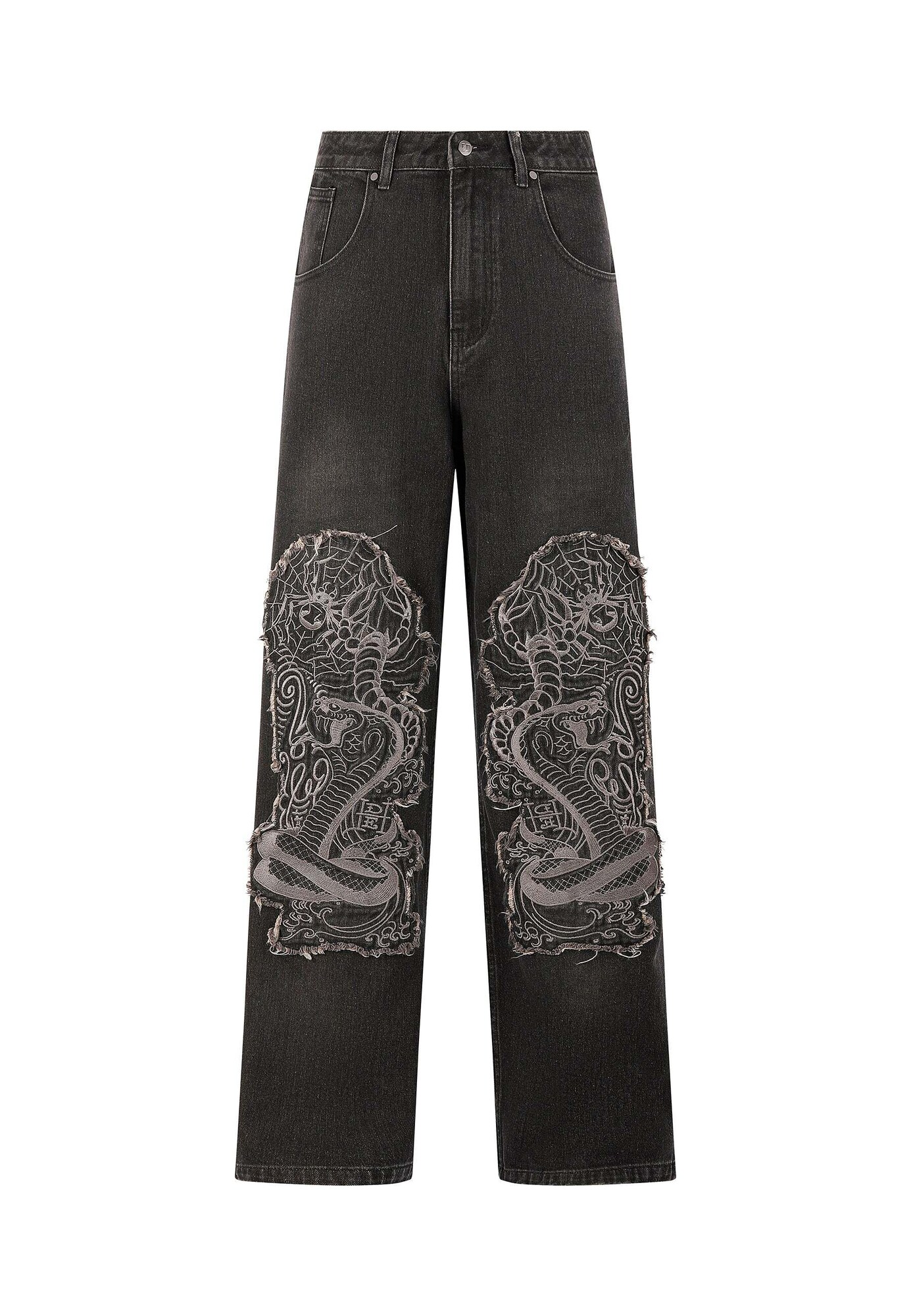 Ed Hardy Jeans  gri / negru