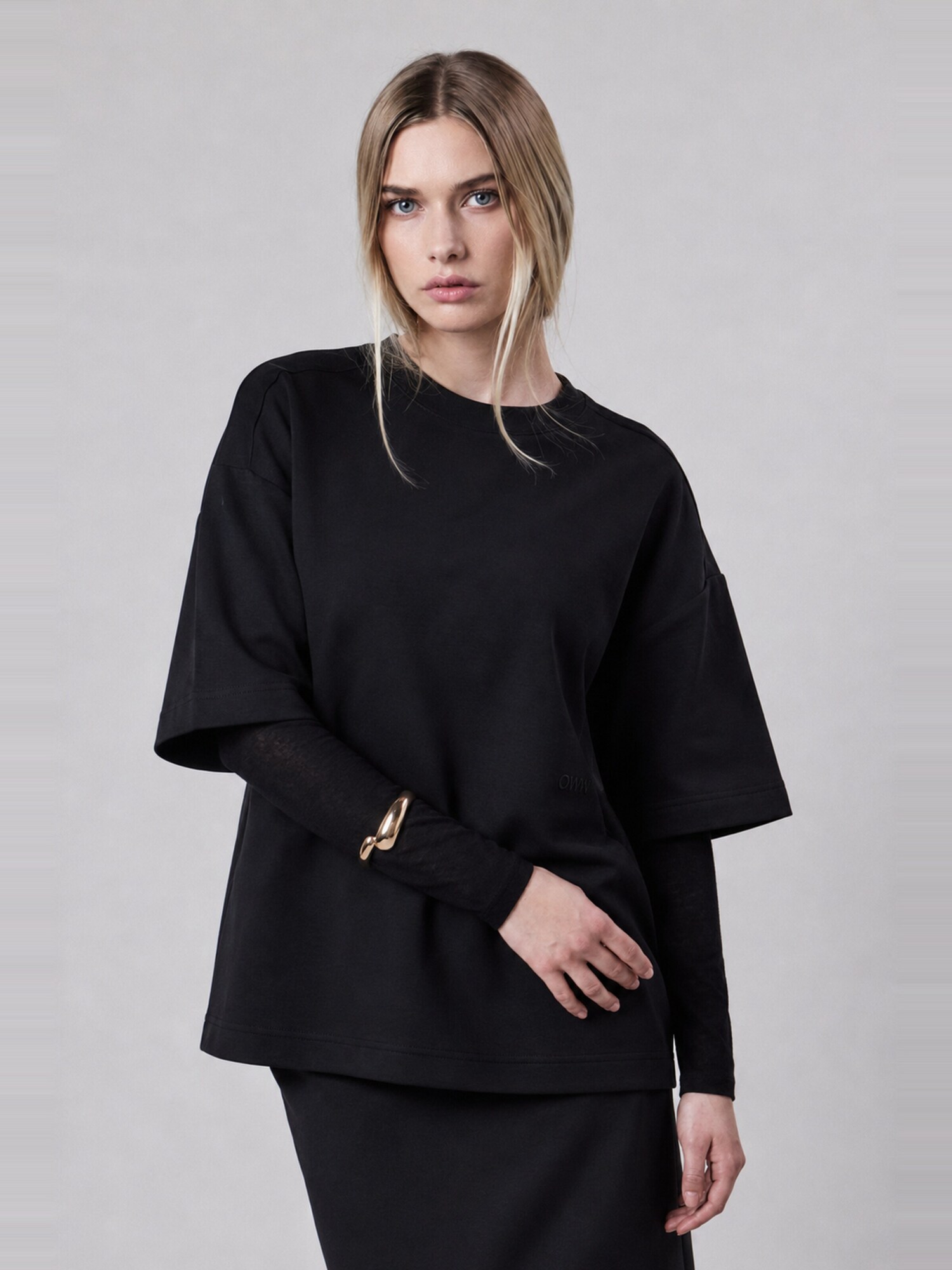 OWN Off With Nature Sweater majica 'Girocollo' crna