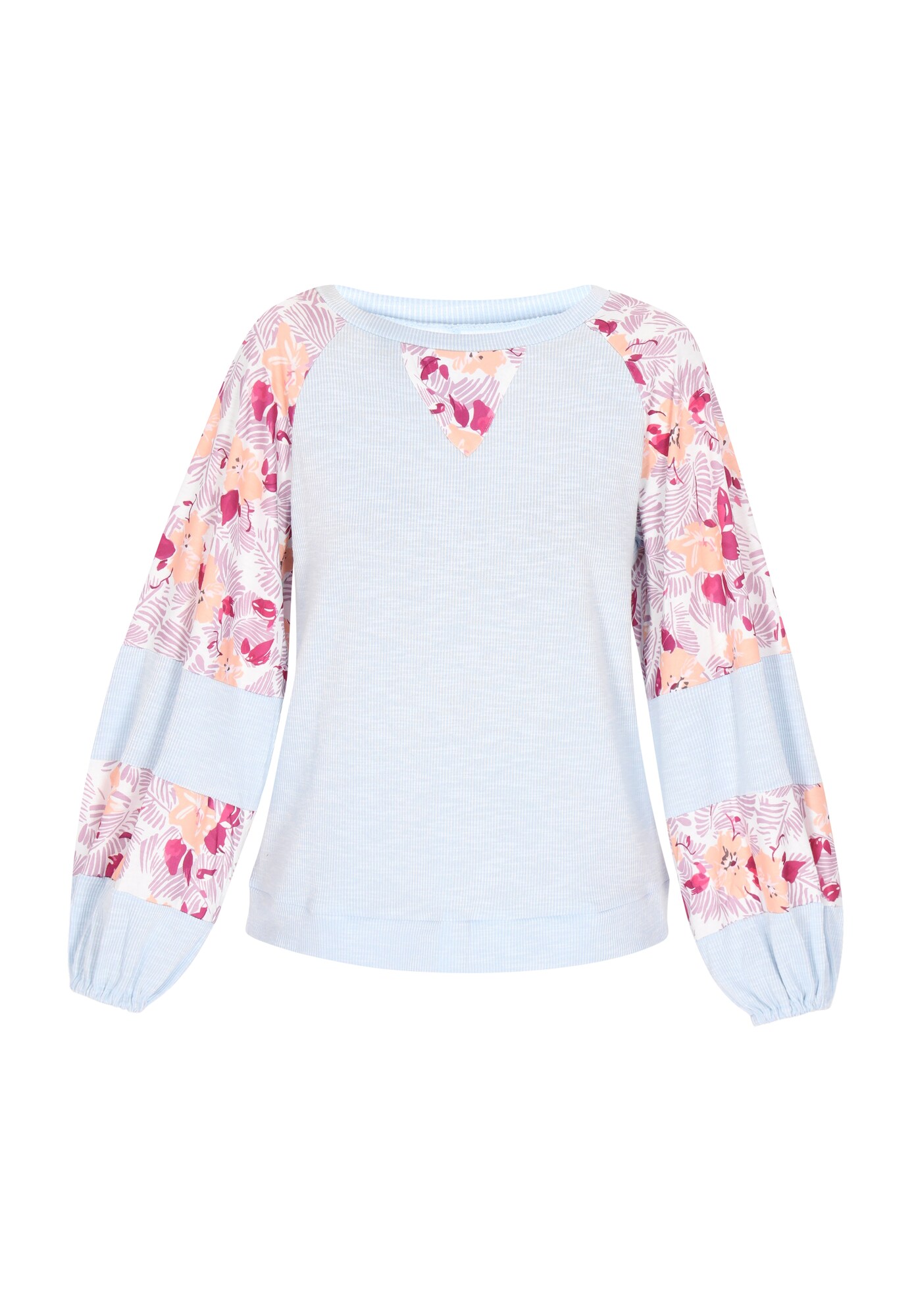 ebeeza Bluză de molton  albastru deschis / mauve / portocaliu pastel / roz închis