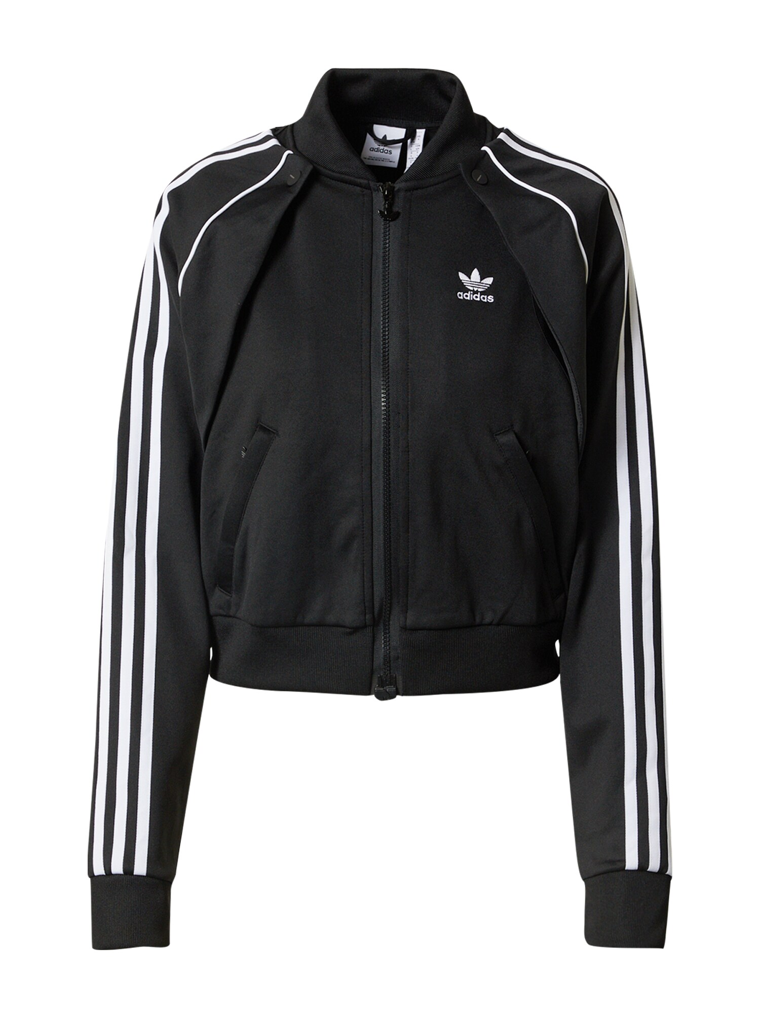 ADIDAS ORIGINALS Casaco em moletão  preto / branco