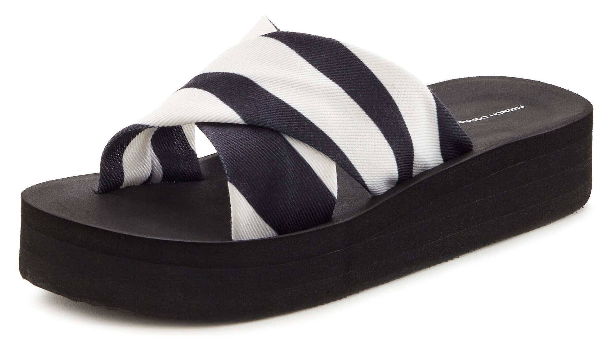 FRENCH CONNECTION Saboți  negru / alb