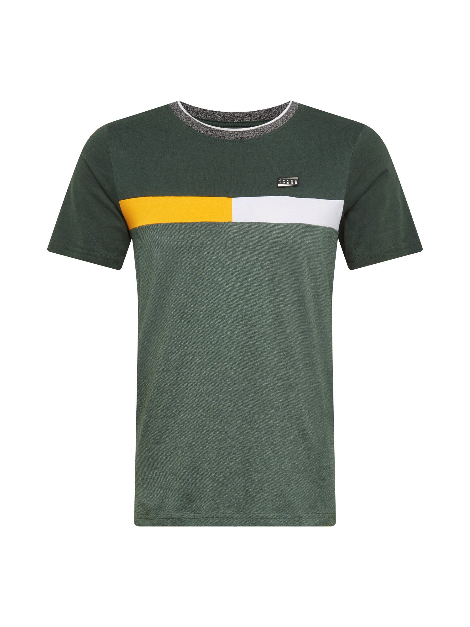 JACK & JONES Marškinėliai 'OWEN'  tamsiai žalia / geltona / balta