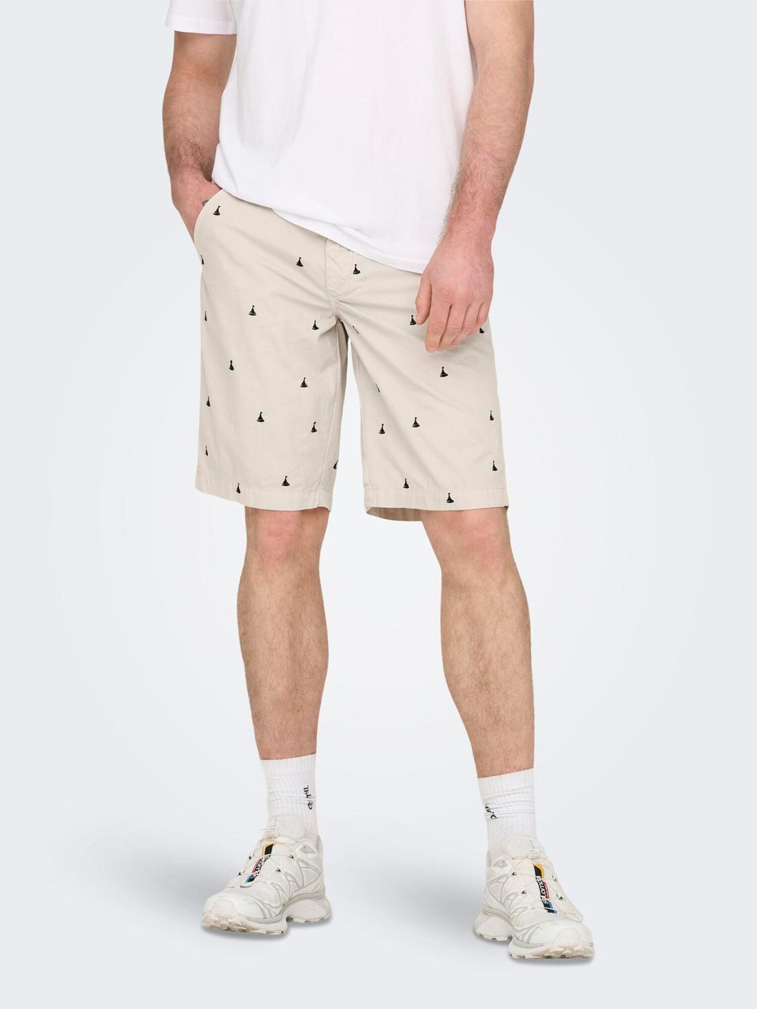 Only & Sons Chino nohavice 'ONSLOC' svetlosivá / čierna (obrázok 6)