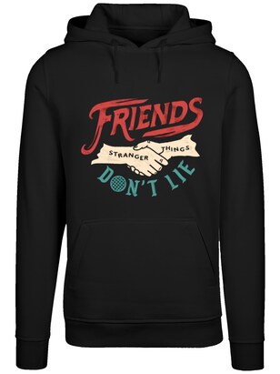 F4NT4STIC Sweatshirt ‘Stranger Things Friends Dont Lie Netflix TV Series’ Lichtbeige / Smaragd / Donkerrood / Zwart