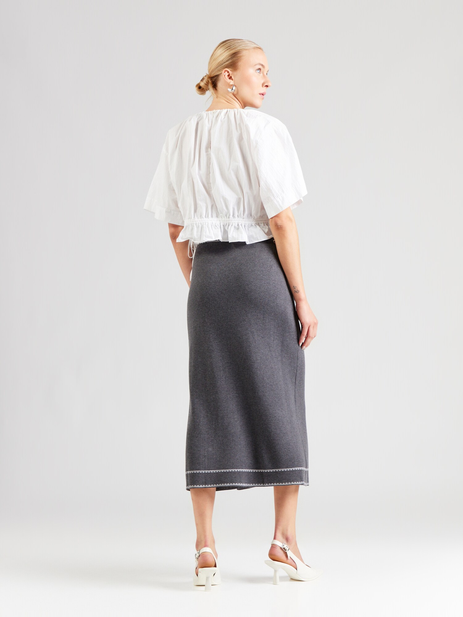 Liu Jo Falda  gris oscuro / blanco – imagen 4