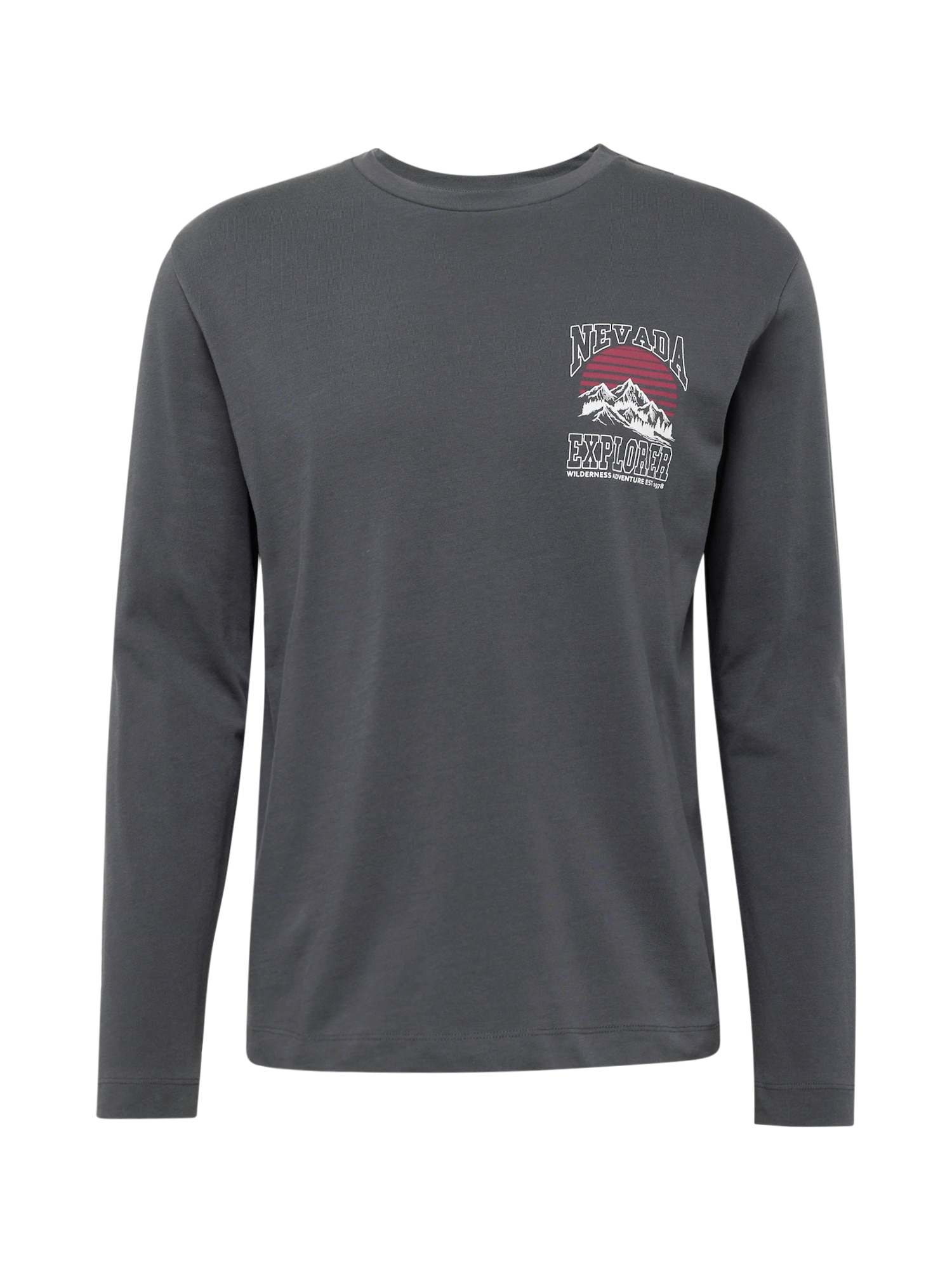 Key Largo Sweater majica 'NEVADA ADVENTURE'  antracit siva / krvavo crvena / bijela