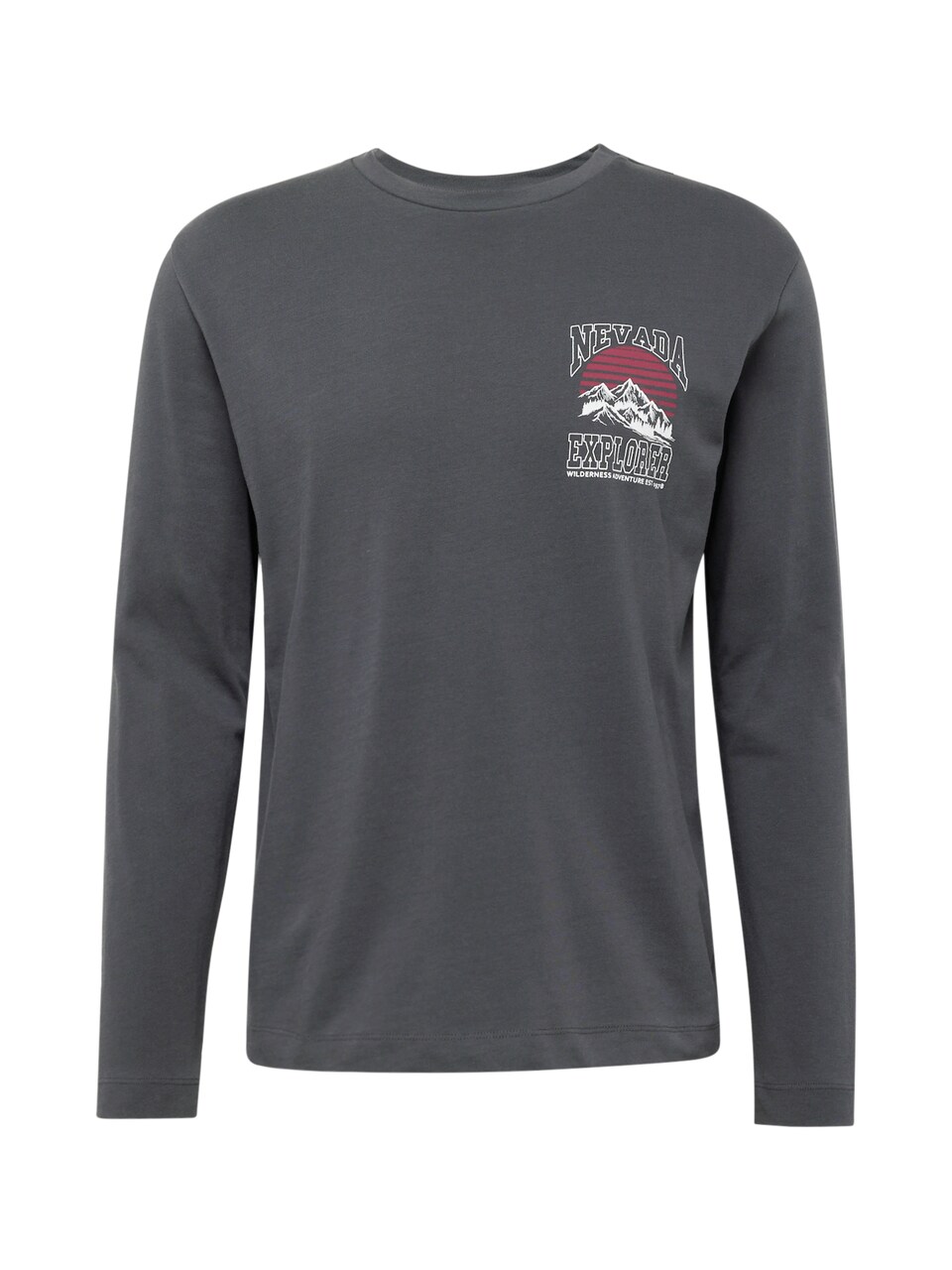 T-shirt 'Nevada Adventure' antracit / blodröd