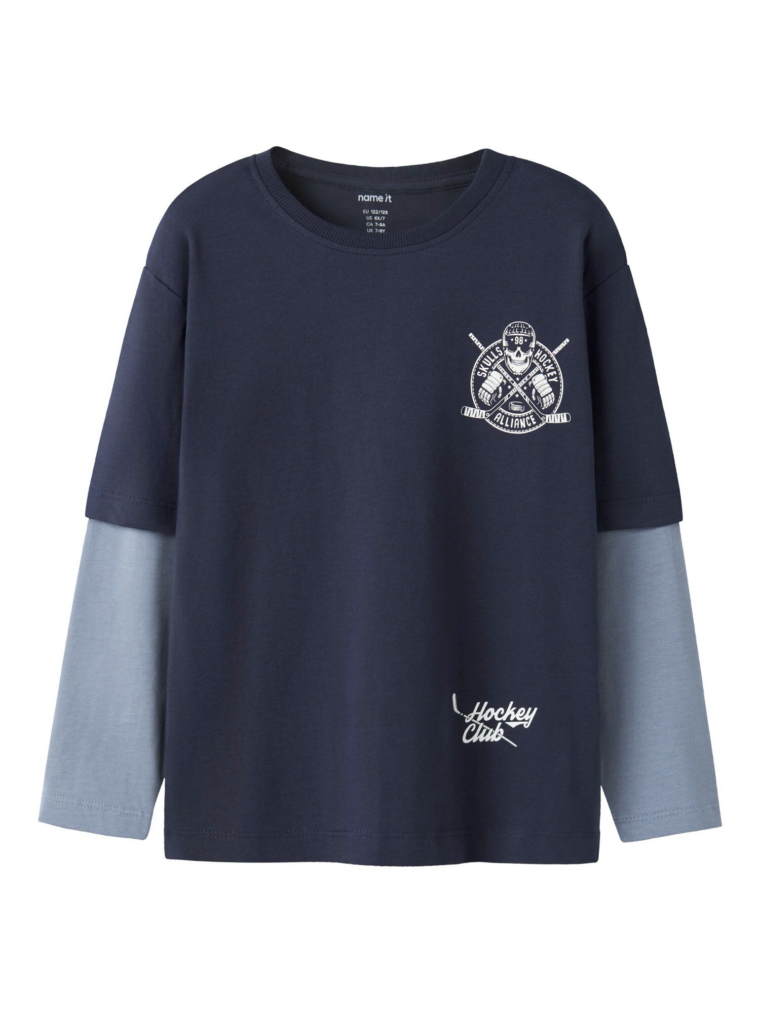 NAME IT Tricou NKMVARTO  bleumarin / albastru fumuriu / alb