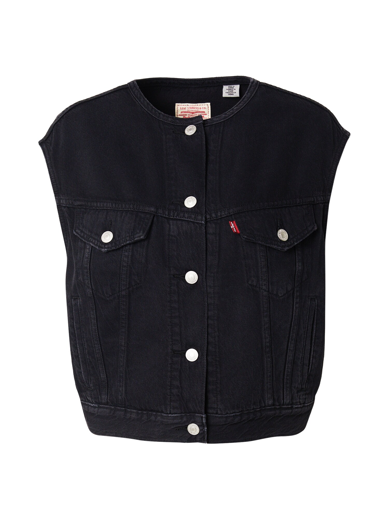 LEVIS ® Vestă Collarless Shrunken 90s Trucker Vest  negru denim
