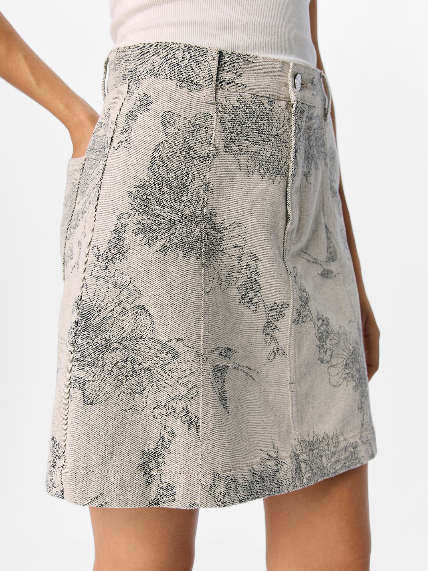 OBJECT Sukňa 'OBJDARMI' sivá / biely denim (obrázok 6)