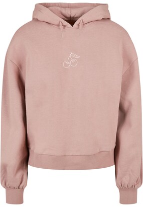 Merchcode Sweatshirt ‘Ladies Cherry’ Rosé / Wit