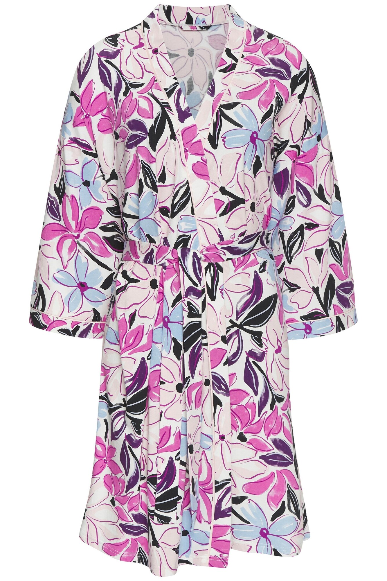 LASCANA Kimono  svetlomodrá / ružová / čierna