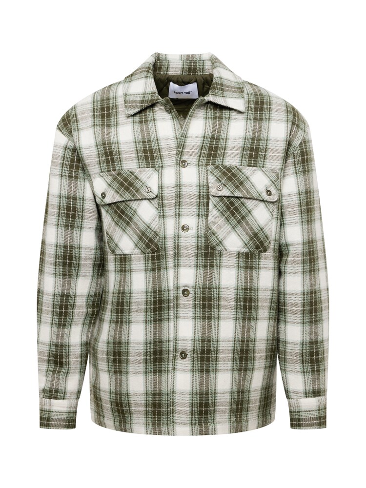 ABOUT YOU Jacke 'Milo' Herren Größe XL khaki / weiß