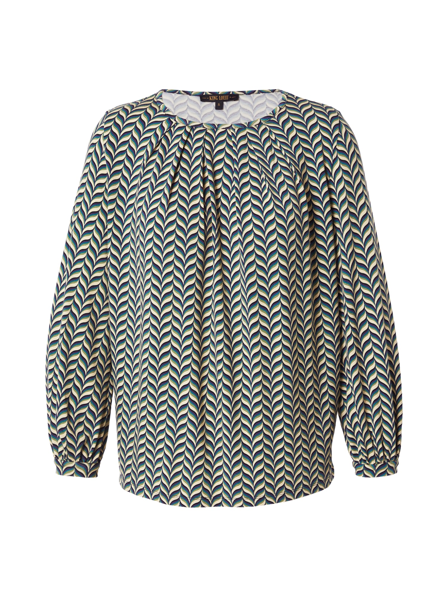 King Louie Tricou Laura bej deschis / azur / oliv / albastru violet