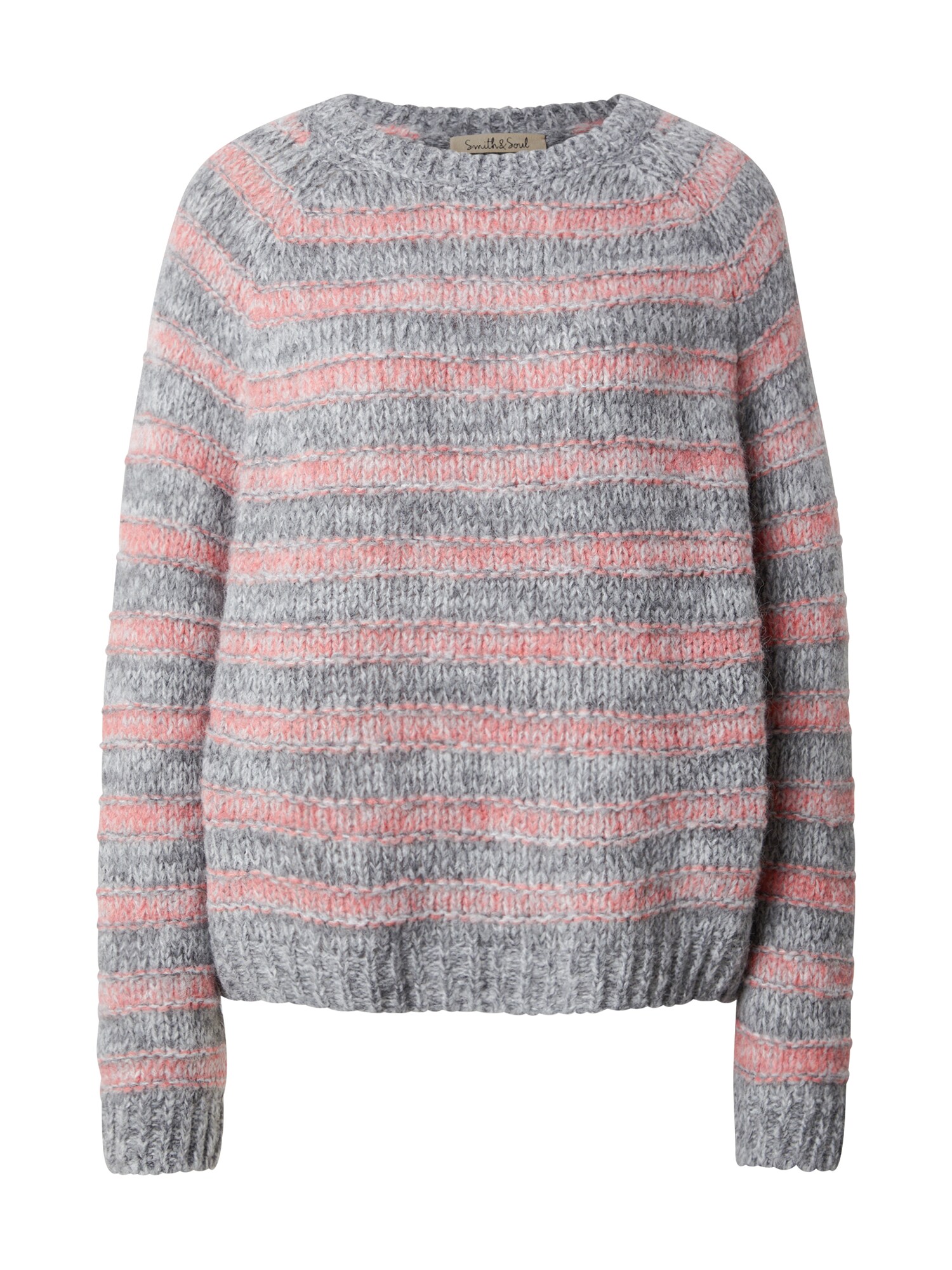 Smith&Soul Pulover  gri piatră / roz