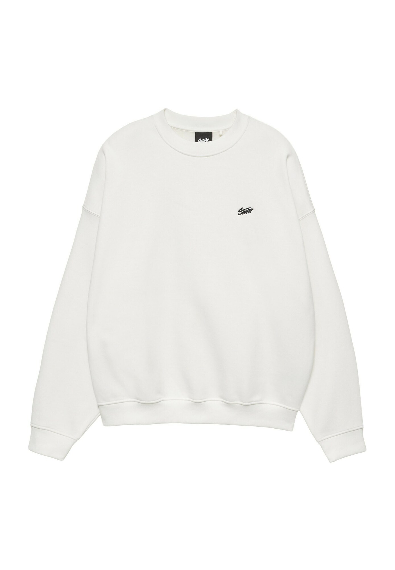 Pull&Bear Bluză de molton STWD negru / alb