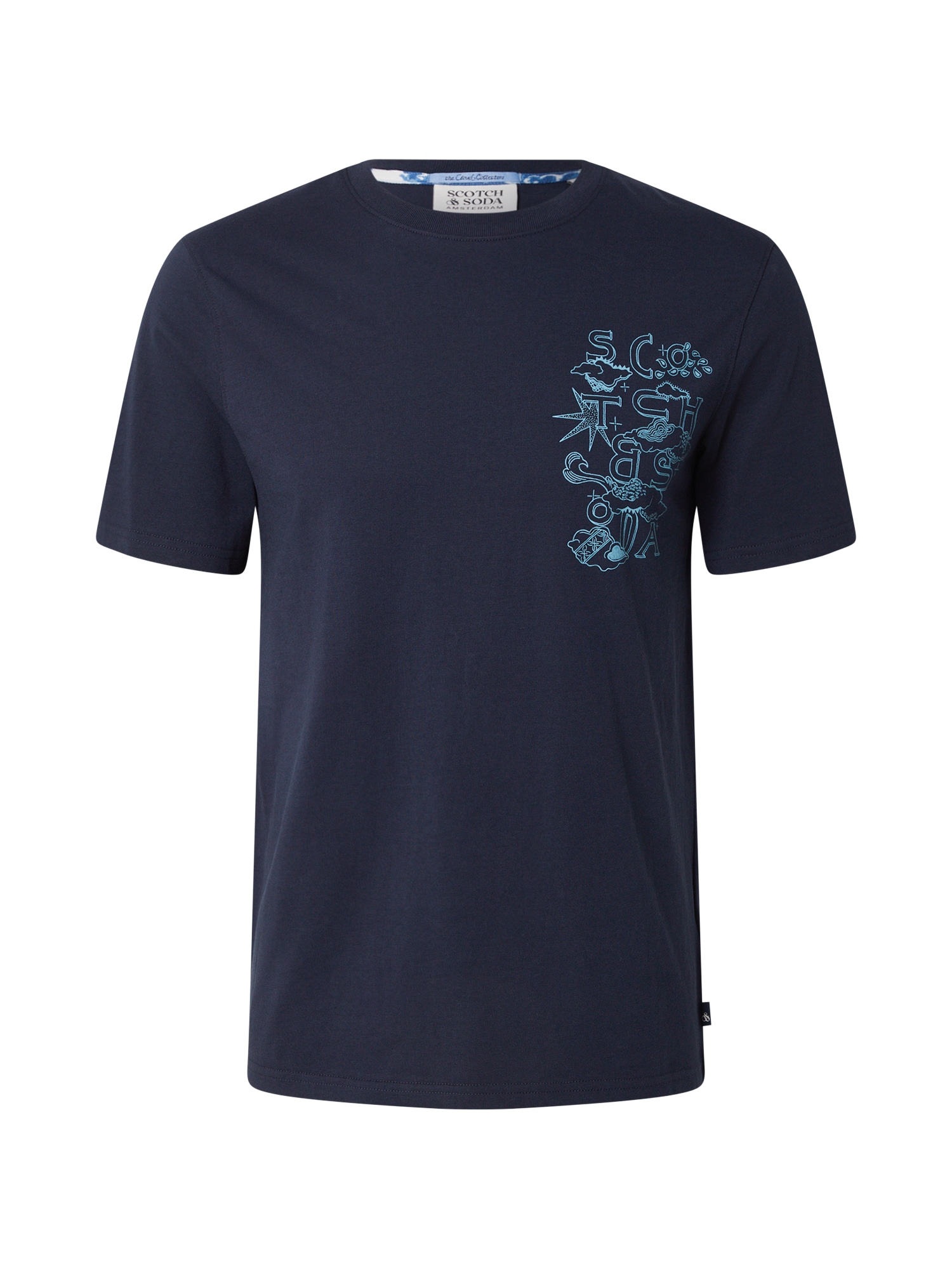 SCOTCH & SODA Tricou bleumarin / albastru deschis
