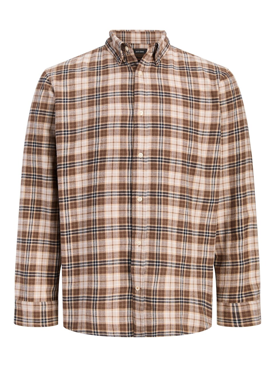 Skjorta 'JJEField' beige / choklad / svart