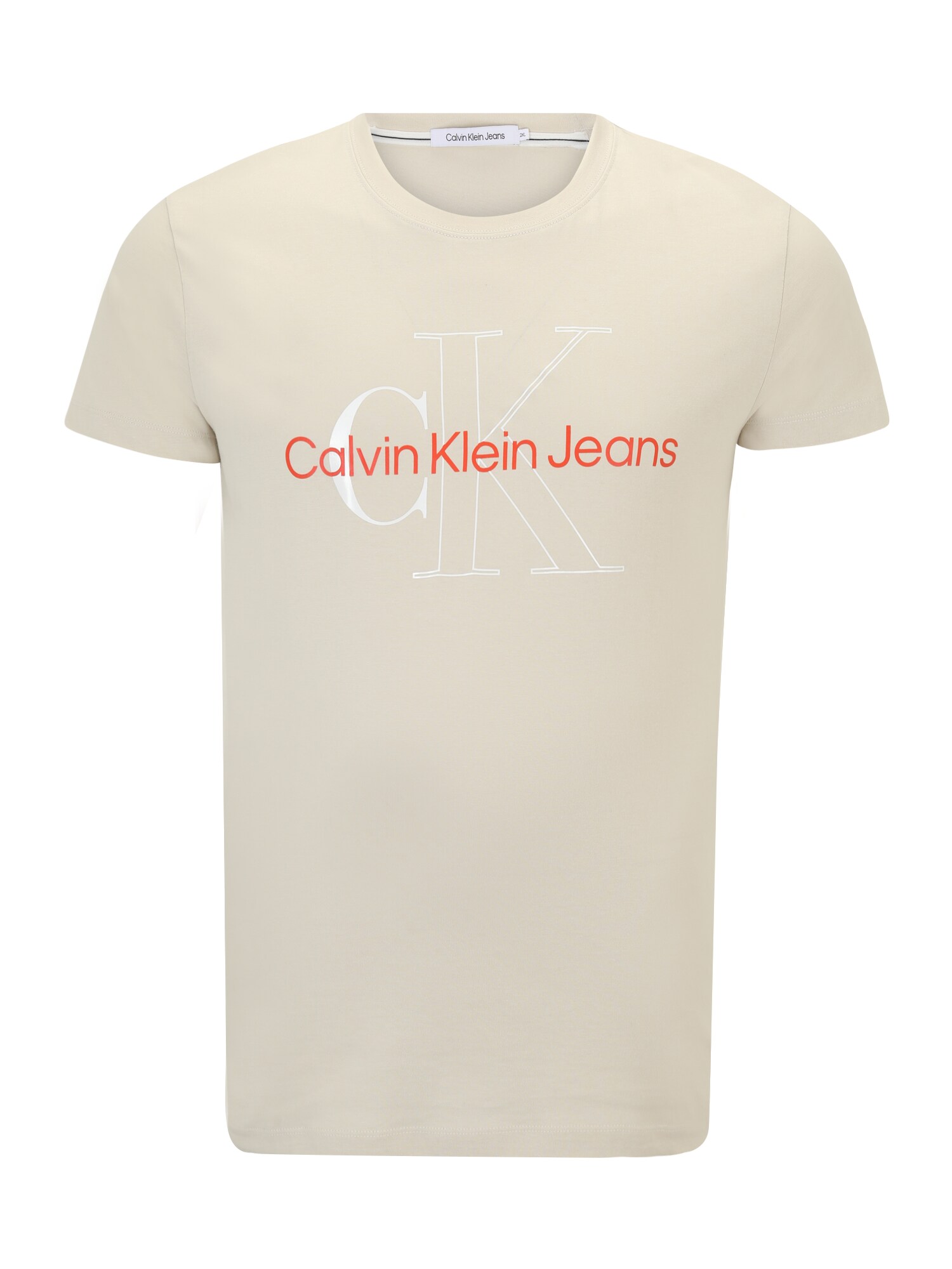 Calvin Klein Jeans Plus Marškinėliai glaisto spalva / tamsiai oranžinė / balta