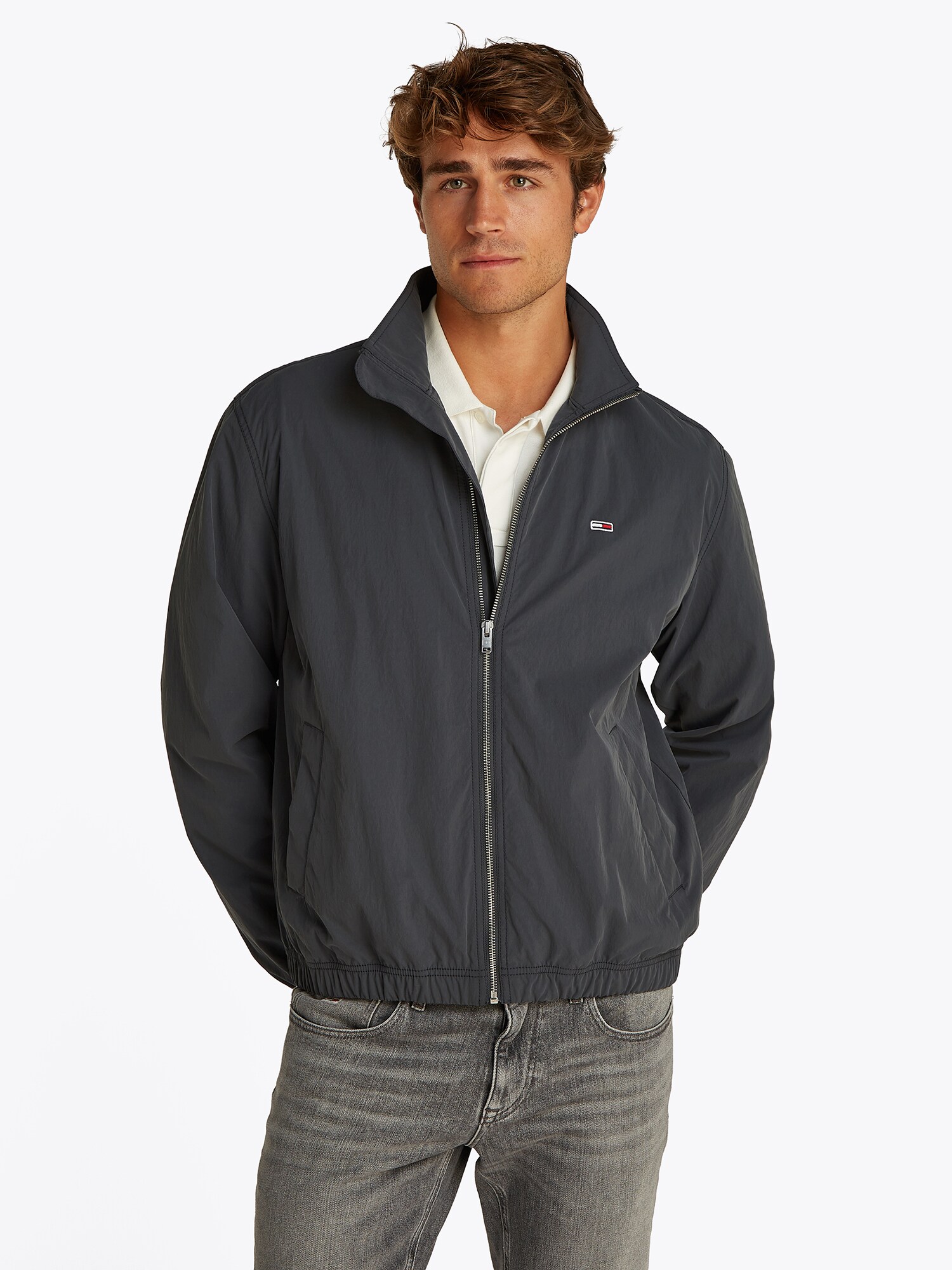 Tommy Jeans Átmeneti dzseki 'ESSENTIAL'  sötétszürke / piros / fekete / fehér termék 2. képe