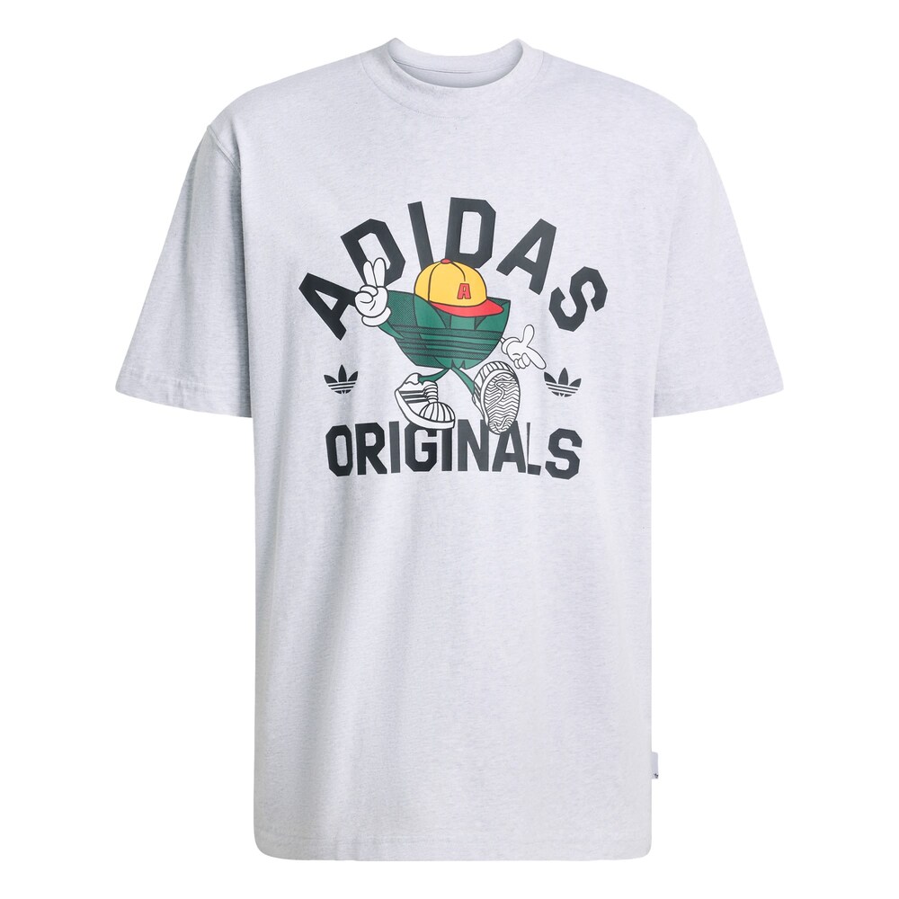 ADIDAS ORIGINALS T-Shirt 'Trefoil Series' Herren Größe XS gelb / hellgrau / dunkelgrün / schwarz