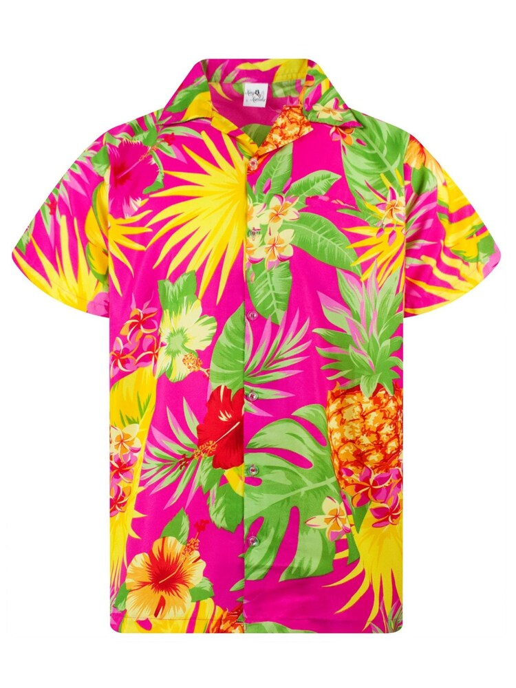 King Kameha Shirt 'Pineapple' Herren Größe XXL pink