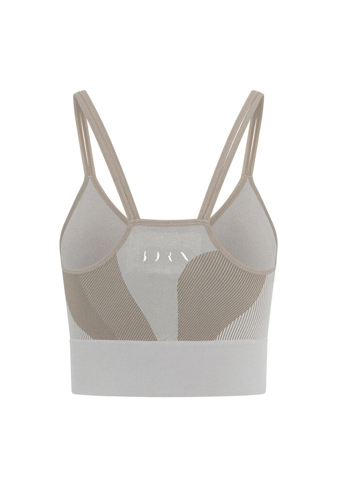 Born Living Yoga Sporttop 'Malia' Damen Größe M dunkelbeige / hellgrau