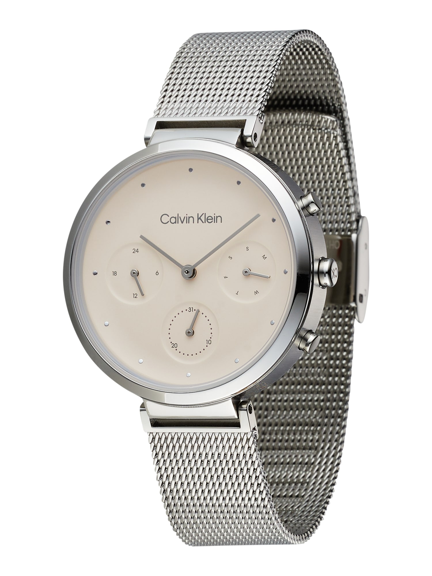 Calvin Klein Аналогов часовник 'TIMELESS'  пудра / сребърно
