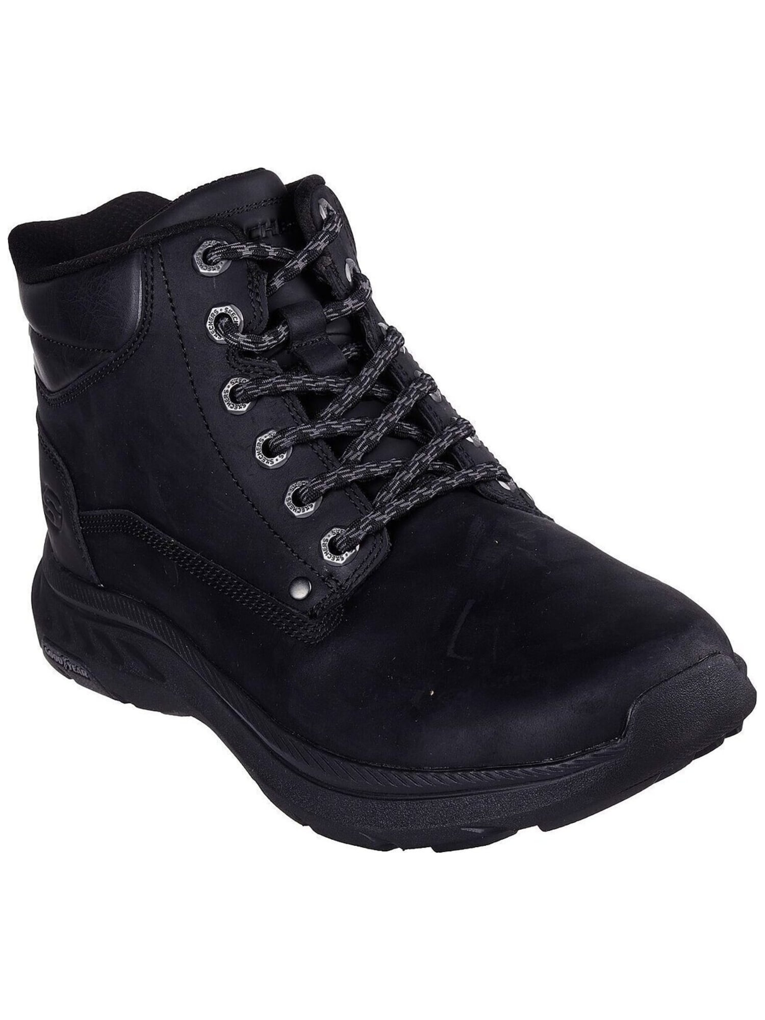 SKECHERS Bocanci cu șireturi Pollard - Waylon negru