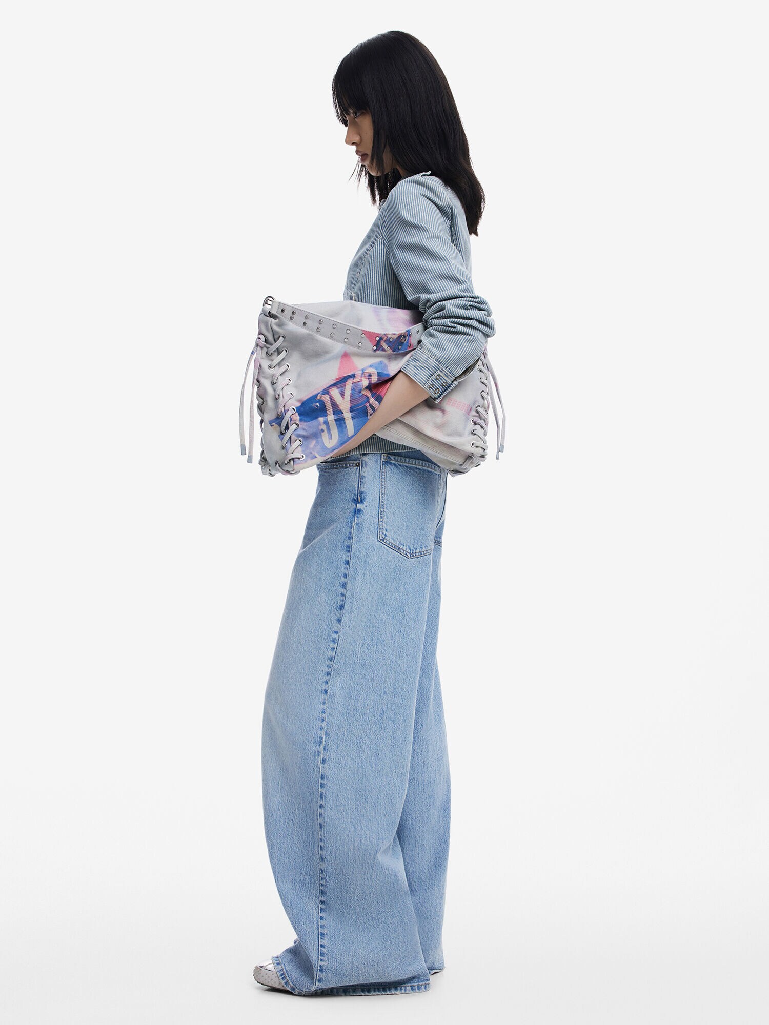 Desigual Shopper táska  kék / világoskék / málna / piros termék 2. képe
