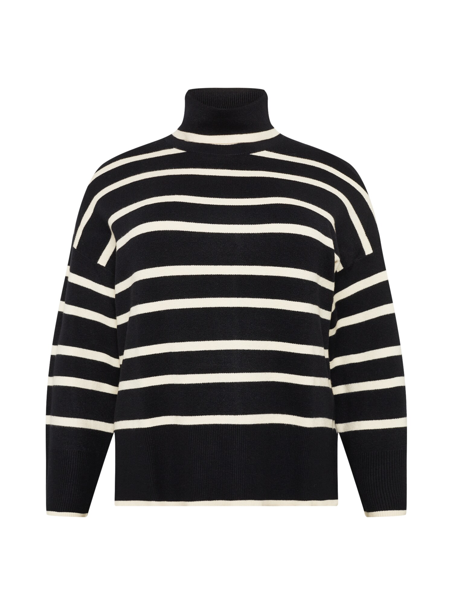 Vero Moda Curve Sveter 'Saba'  čierna / biela