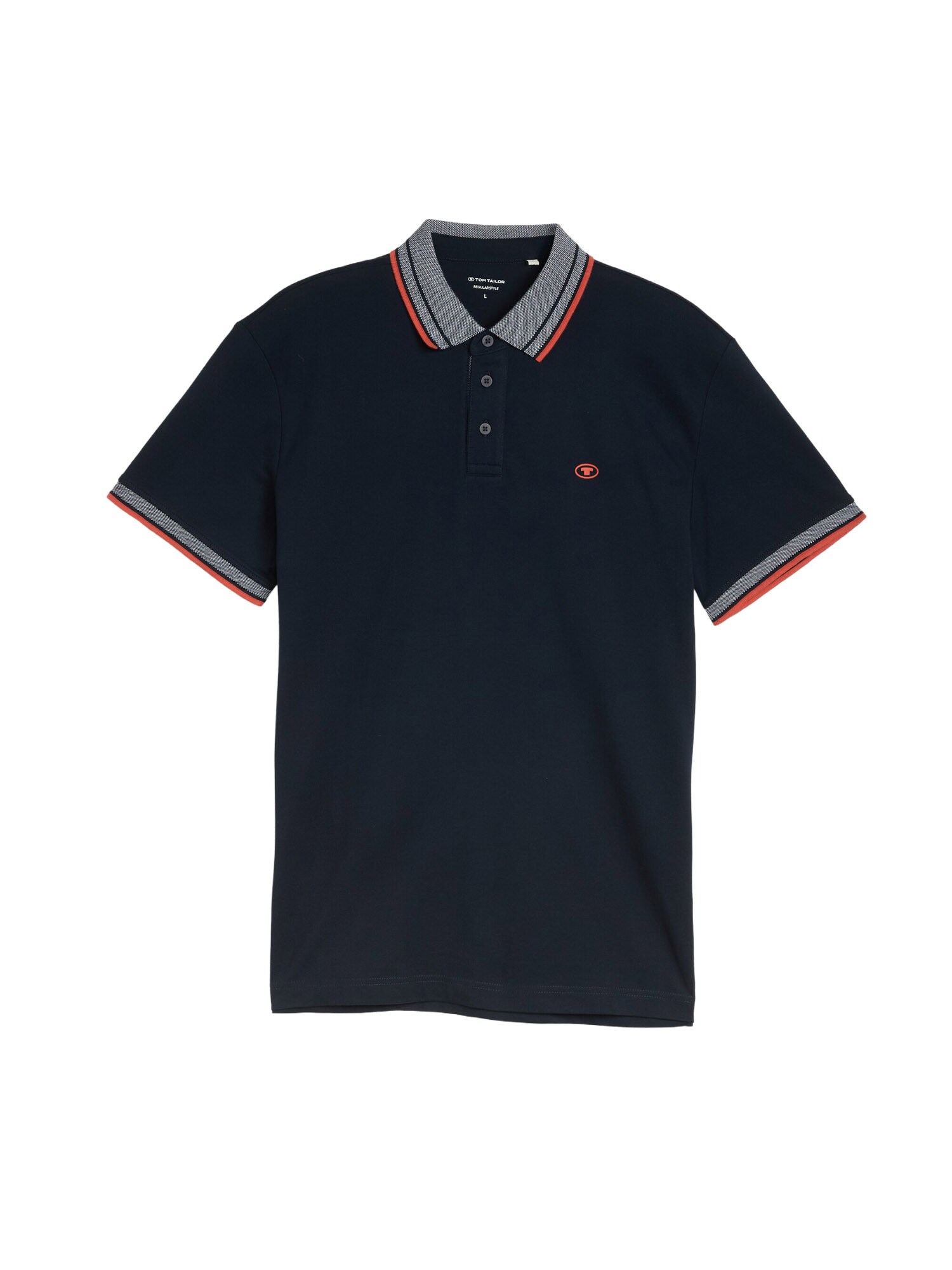 TOM TAILOR Tricou  albastru închis / gri / roșu