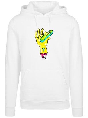 F4NT4STIC Sweatshirt ‘Rick and Morty Pickle Hand’ Geel / Grasgroen / Pink / Wit